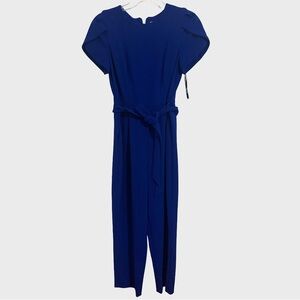 Calvin Klein Cobalt Blue Tie-Waist Jumpsuit